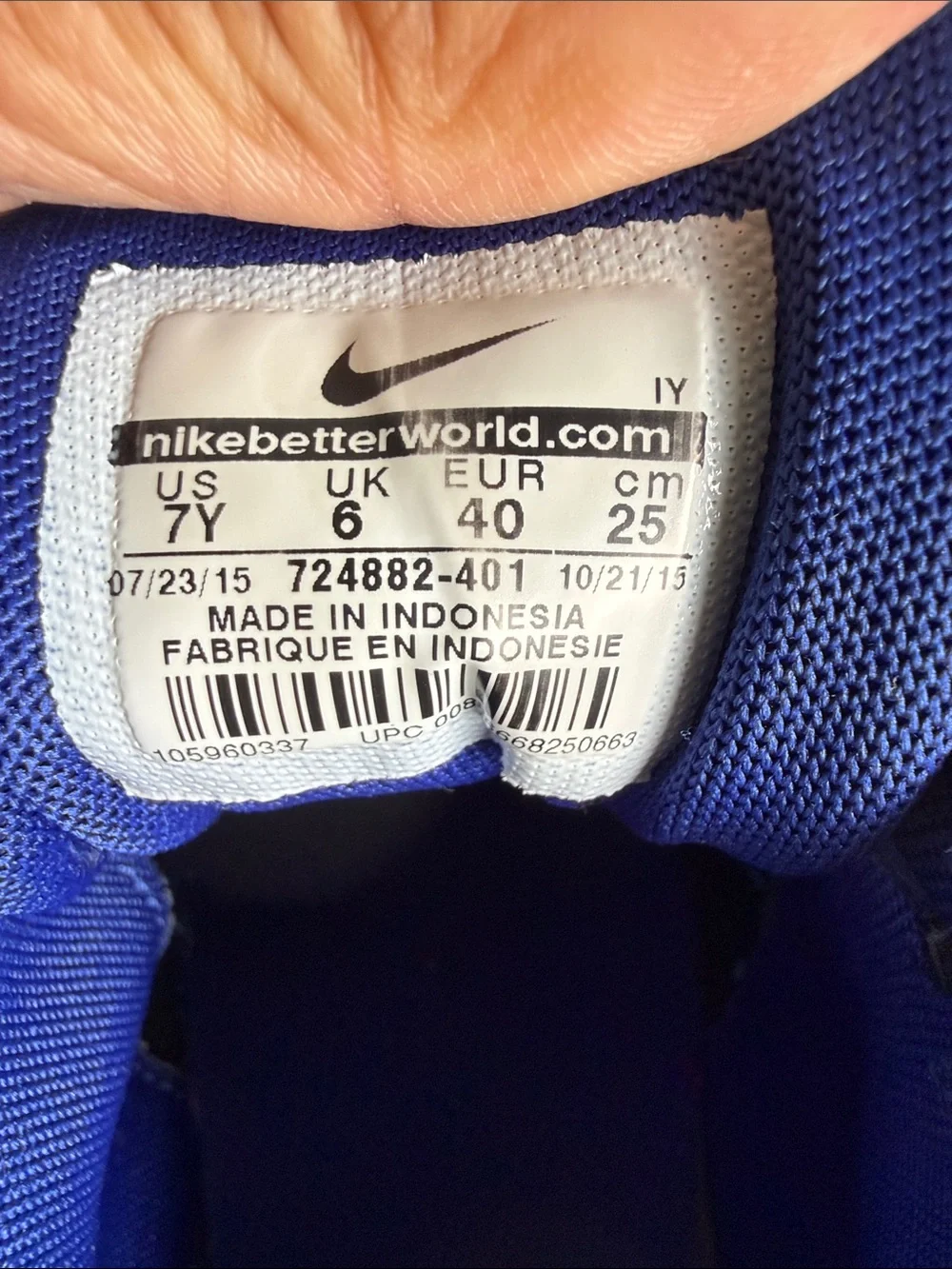 Nike Air Max 90 Premium Mesh GS Boys Size 7Y Deep Royal Blue Light Crimson